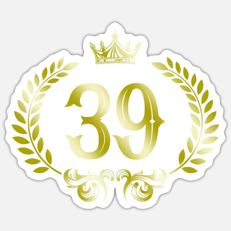 39 Couronne numérique - Sticker taille S (10 x 10 cm) - blanc mat