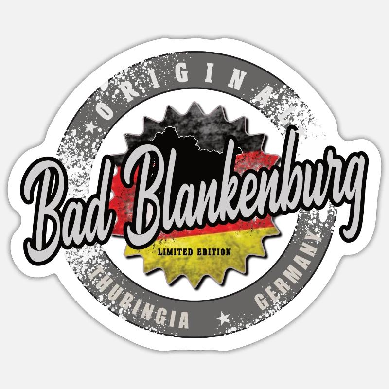 Original Germany Thüringen Bad Blankenburg - Sticker Größe S (10 x 10 cm) - Mattweiß