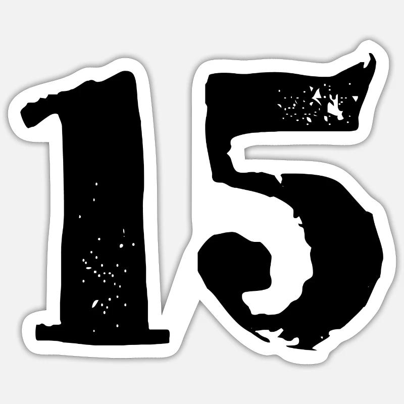 Maillot à 15 chiffres - Sticker taille S (10 x 10 cm) - blanc mat