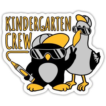 Kindergarten Crew Möwe Pinguin - Sticker Größe S (10 x 10 cm) - Mattweiß - Vorne
