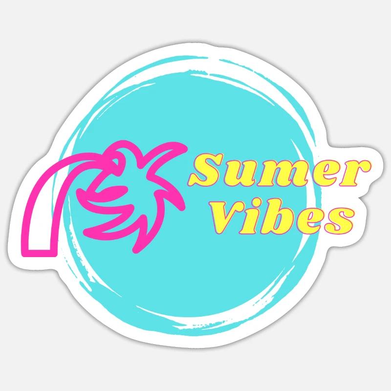 Sumer Vibes - Sticker Größe S (10 x 10 cm) - Mattweiß