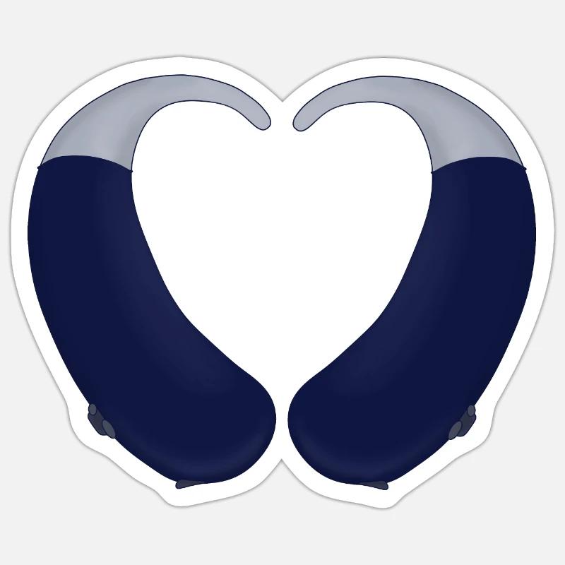 Aides cardiaques et auditives - Sticker taille S (10 x 10 cm) - blanc mat