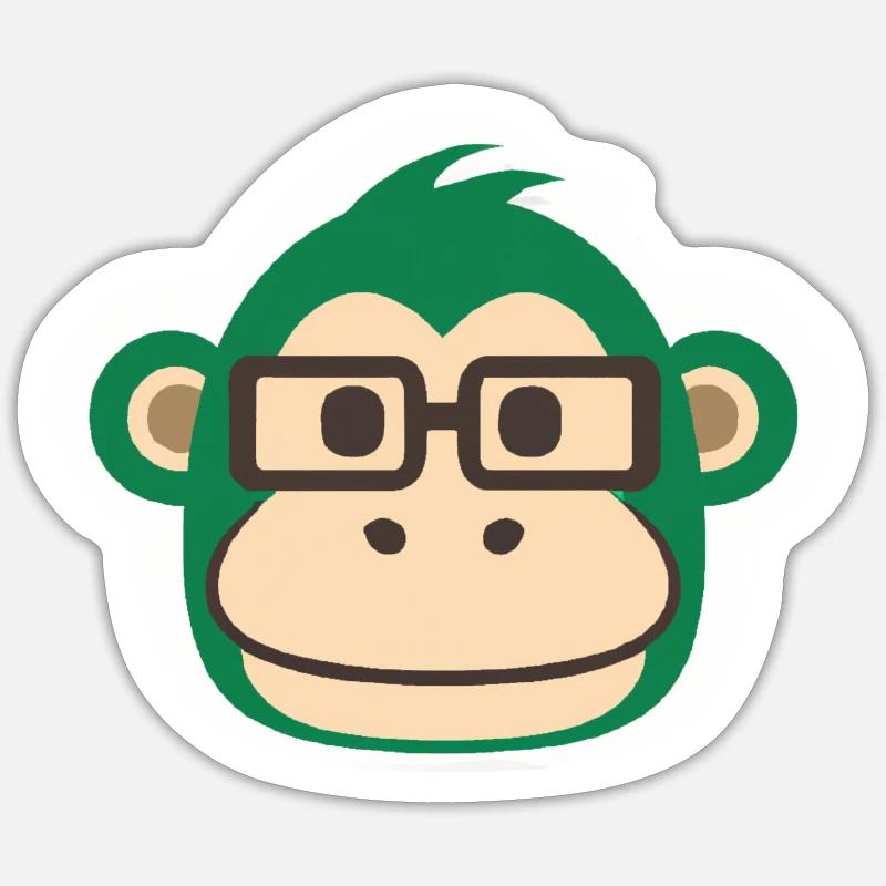 Affe Stickerart - Sticker Größe S (10 x 10 cm) - Mattweiß