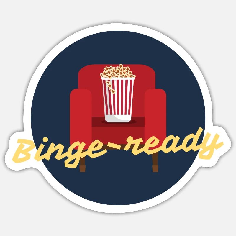 binge ready - Sticker Größe S (10 x 10 cm) - Mattweiß