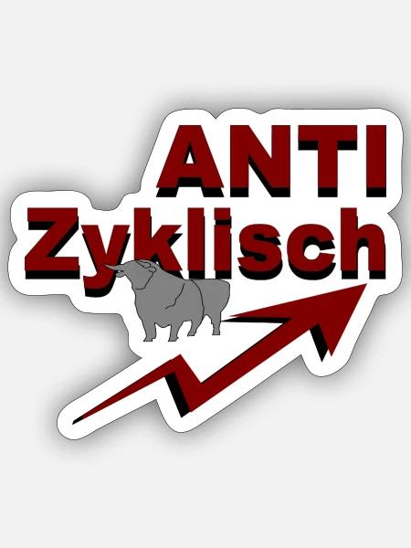 Antizyklisch - Sticker Größe S (10 x 10 cm) - Mattweiß
