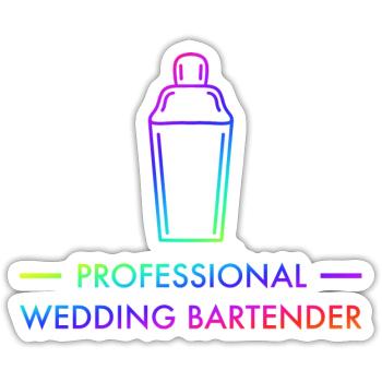 Hochzeit Barkeeper Cocktail Longdrink Geschenk - Sticker Größe S (10 x 10 cm) - Mattweiß - Vorne