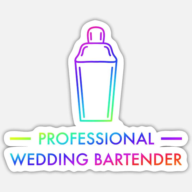 Wedding Bartender Cocktail Long Drink Gift Sticker size S (10 x 10 cm)
