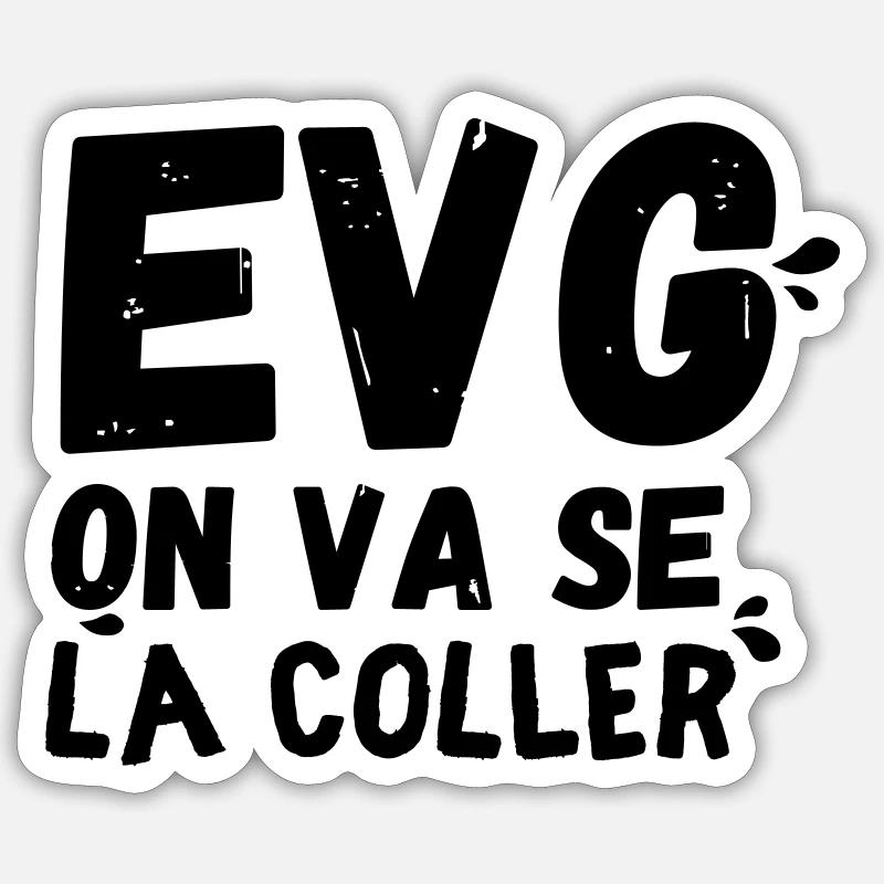 EVG Humour soirée alcool - Sticker taille S (10 x 10 cm) - blanc mat