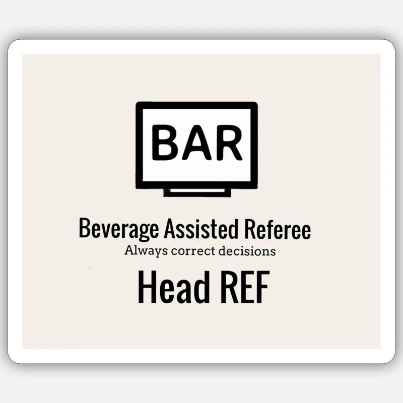 BAR Tête REF - Sticker taille S (10 x 10 cm) - blanc mat