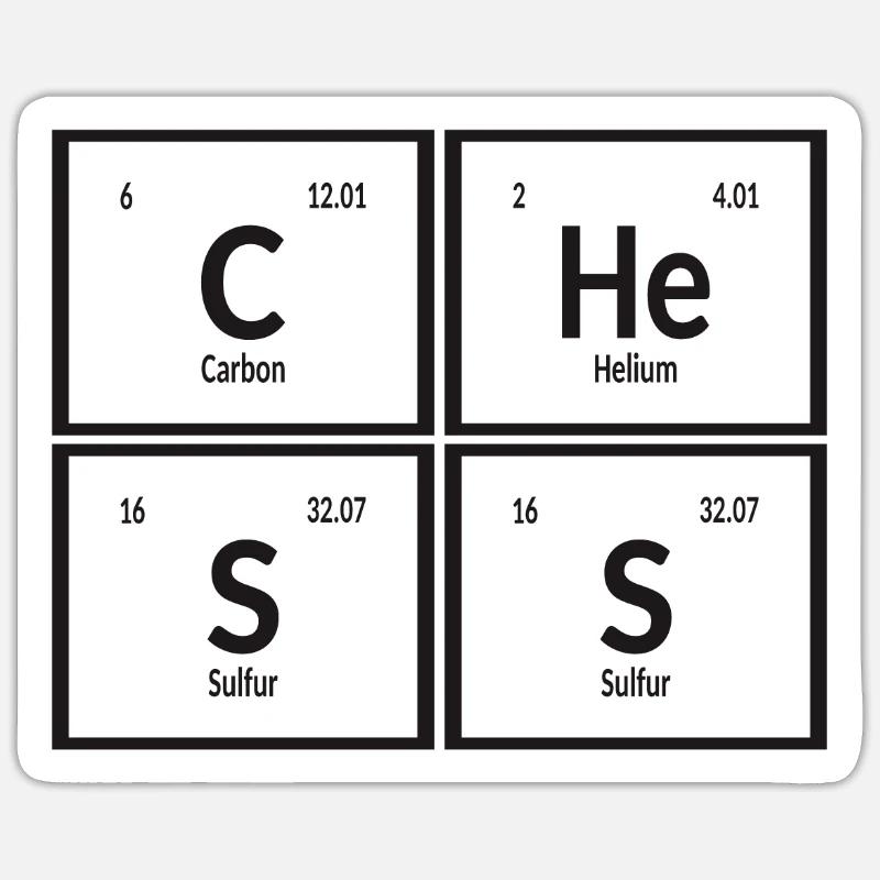 Schach | Periodensystem der Elemente Sticker Größe S (10 x 10 cm)
