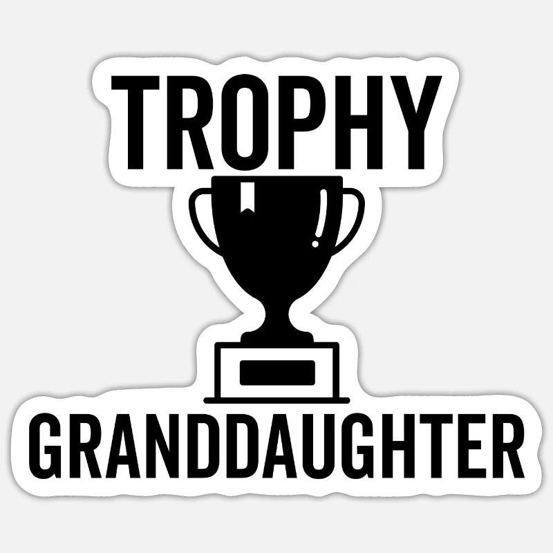 Trophäe Enkelin - Sticker Größe S (10 x 10 cm) - Mattweiß