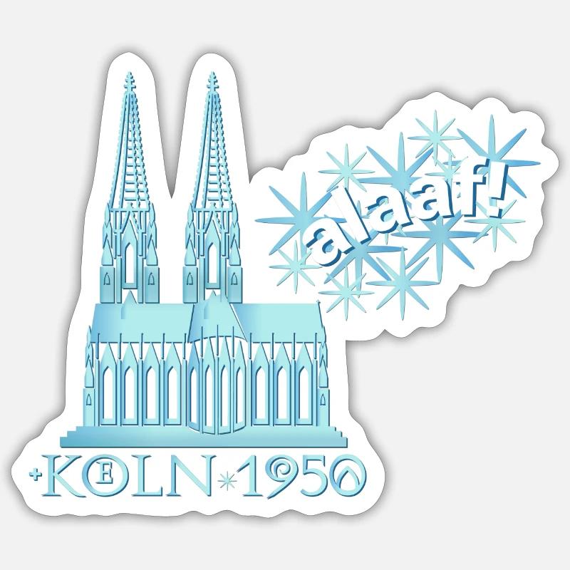 KOELN 1950 alaaf - Sticker Größe S (10 x 10 cm) - Mattweiß