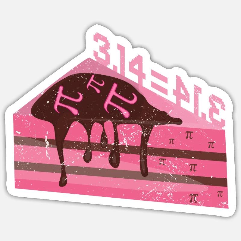 Math 3,14 = Pie Pi - Sticker Größe S (10 x 10 cm) - Mattweiß