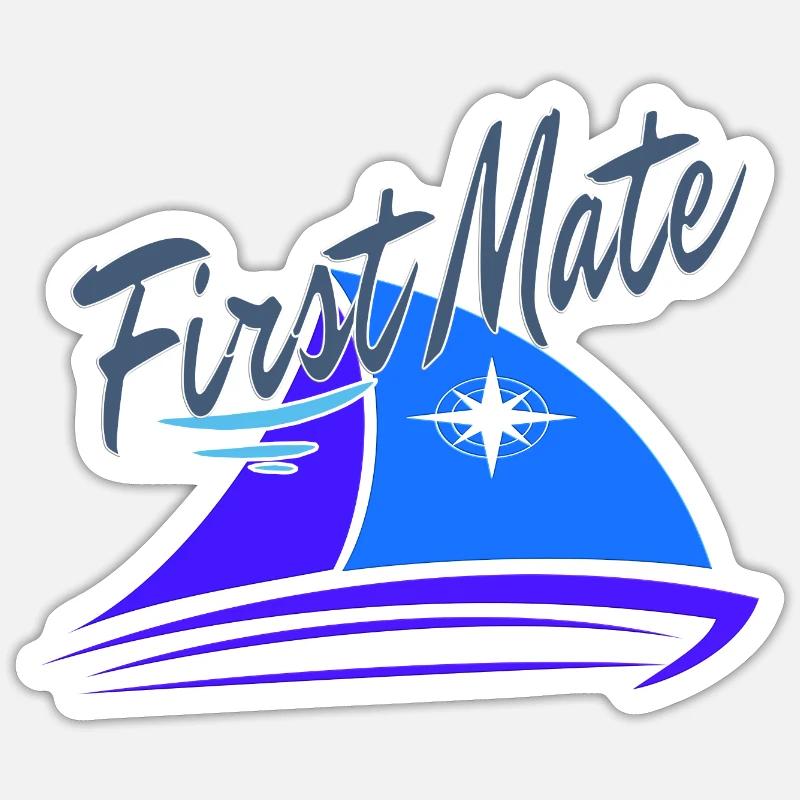 First Mate Typ auf Segelboot Segler Boot Skipper Sticker Größe S (10 x 10 cm)
