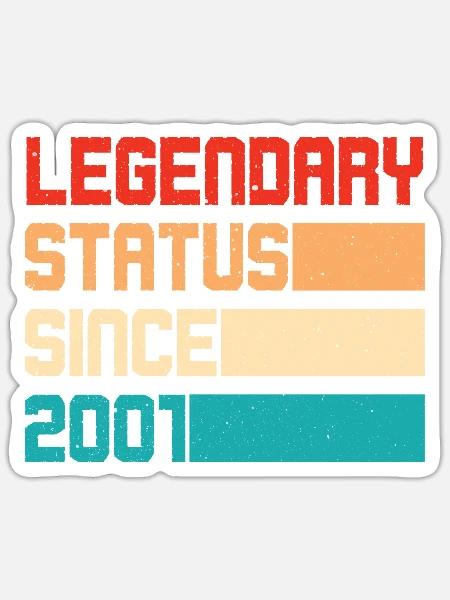 Legendärer Status seit 2001 - Sticker Größe S (10 x 10 cm) - Mattweiß