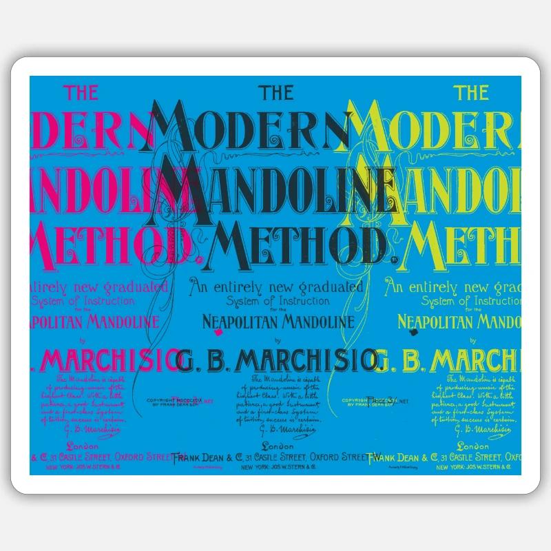 Modern Mandoline Method - Collage - Sticker Größe S (10 x 10 cm) - Mattweiß