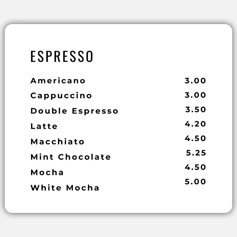 Coffees - Sticker Größe S (10 x 10 cm) - Mattweiß