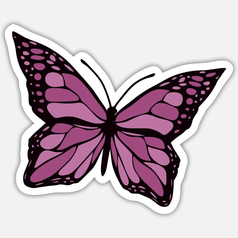 Schmetterling - Sticker Größe S (10 x 10 cm) - Mattweiß