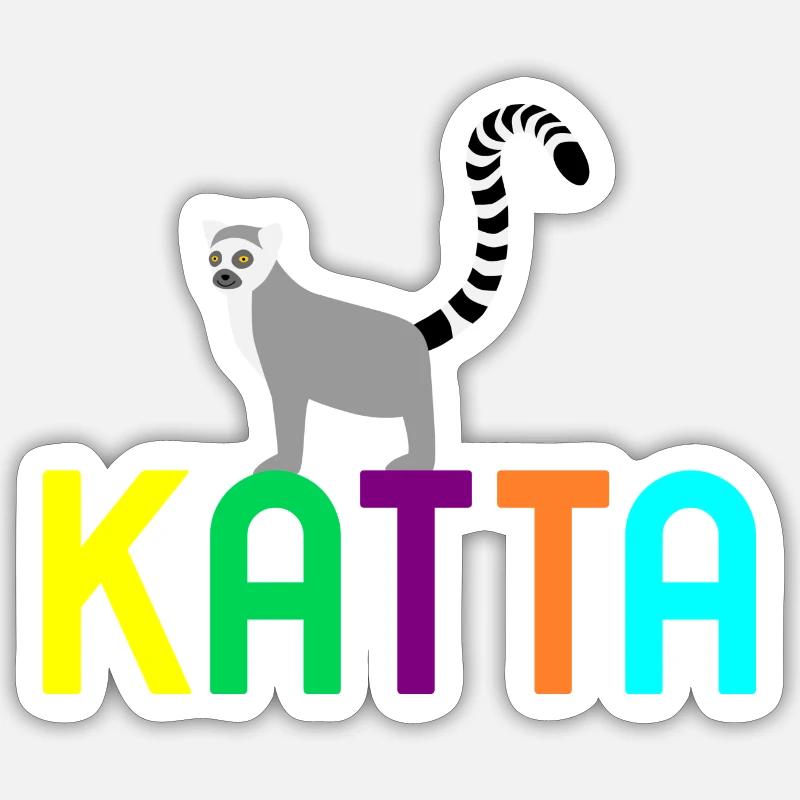 Katta Lemur catta Affe - Sticker Größe S (10 x 10 cm) - Mattweiß