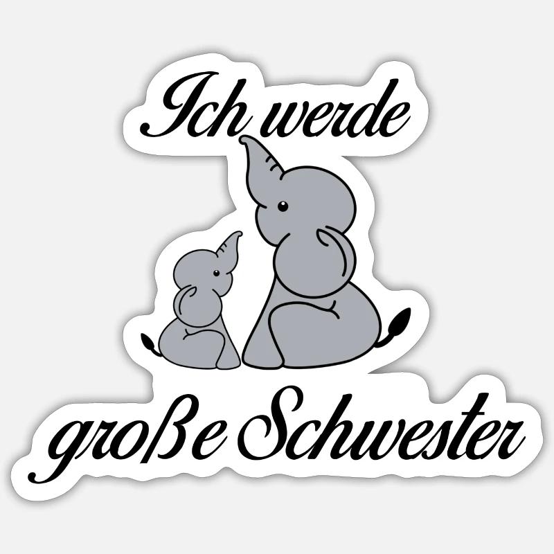 Große Schwester - Sticker Größe S (10 x 10 cm) - Mattweiß