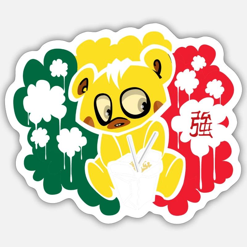 Ours - Sticker taille S (10 x 10 cm) - blanc mat