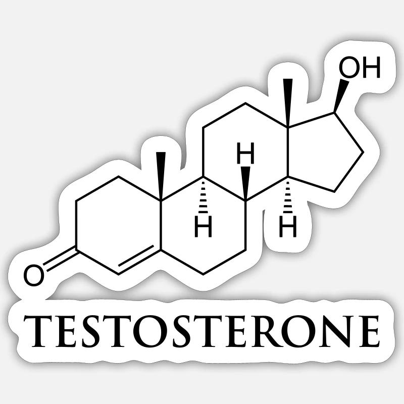 Testosteron - Sticker Größe S (10 x 10 cm) - Mattweiß
