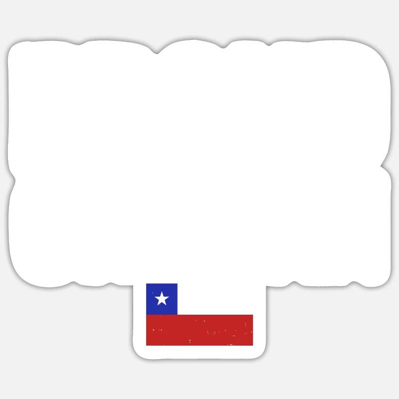 Fier drapeau chilien du Chili - Sticker taille S (10 x 10 cm) - blanc mat