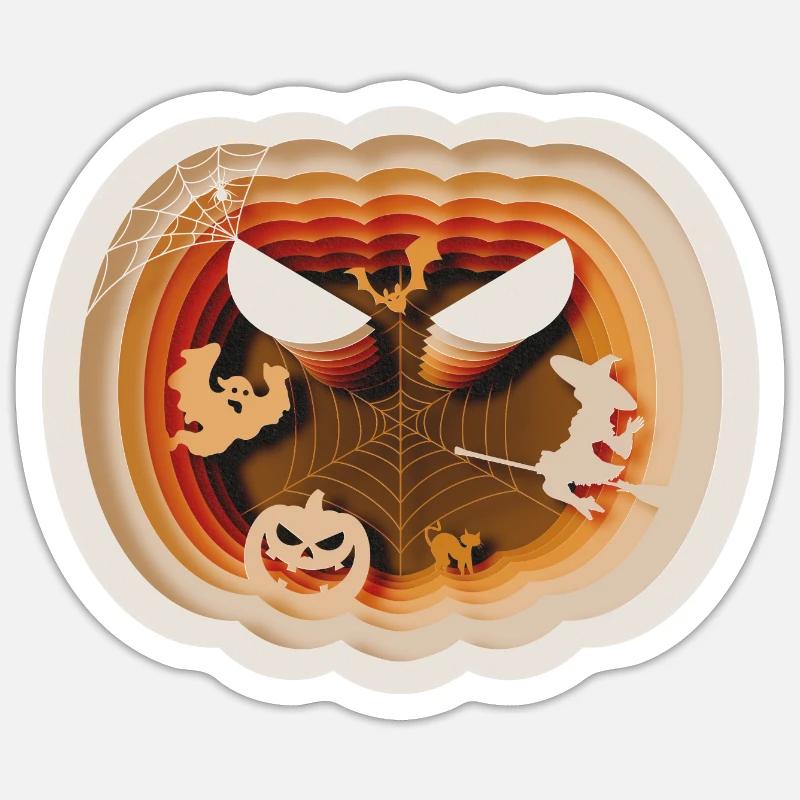 Halloween Pumpkin Silhouette Style - Sticker size S (10 x 10 cm) - white matte