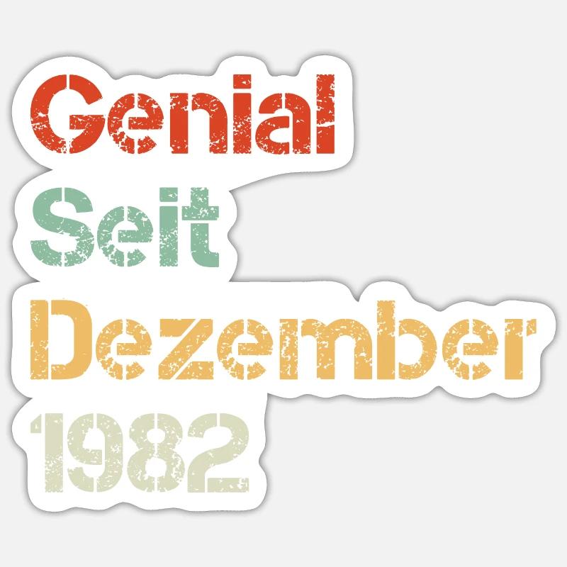 Genial seit Dezember 1982 Jubiläum 40. Geburtstag - Sticker Größe S (10 x 10 cm) - Mattweiß