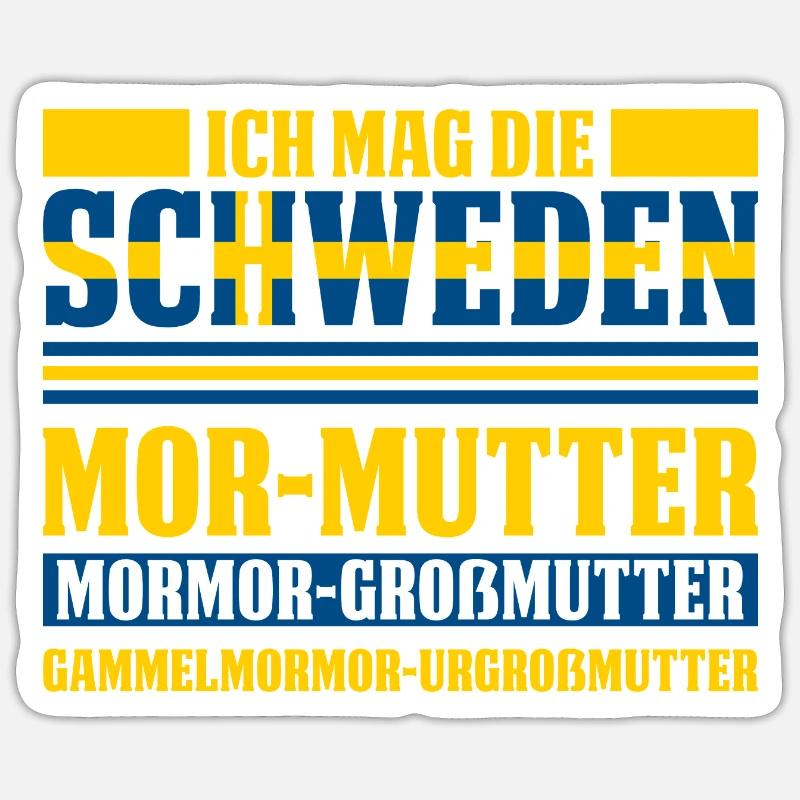 Ich Mag Die Schweden Mor-Mutter Mormor-Großmutter - Sticker Größe S (10 x 10 cm) - Mattweiß