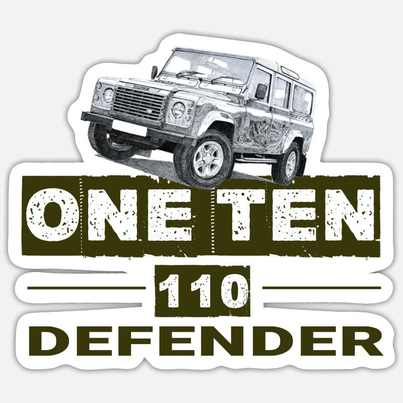 One Ten Defender 110 - Sticker formato S (10 x 10 cm) - bianco opaco