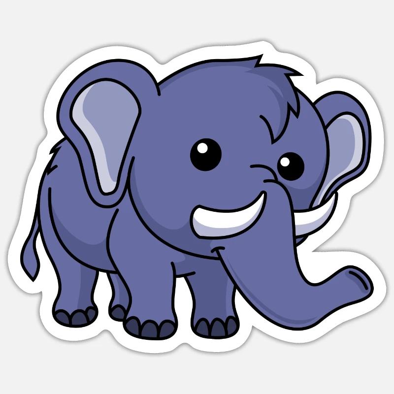 Mammut Comic Tier Sticker Größe S (10 x 10 cm)
