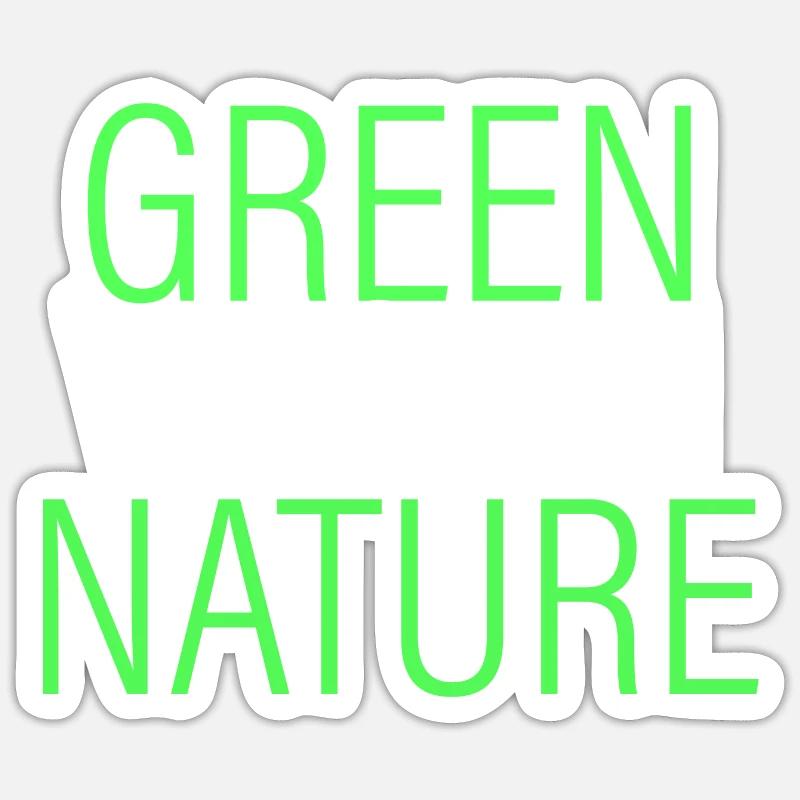 vert - végétalien - naturel - Sticker taille S (10 x 10 cm) - blanc mat