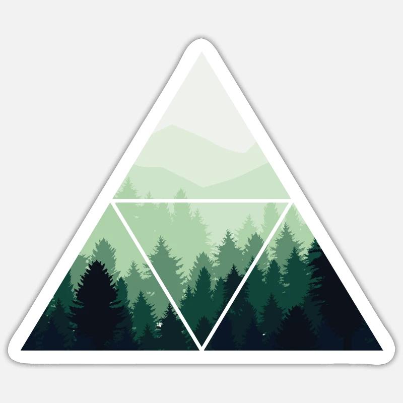Modèle de géométrie d’arbre forestier Sticker taille S (10 x 10 cm)