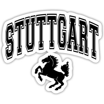 Stuttgart - Sticker Größe S (10 x 10 cm) - Mattweiß - Vorne