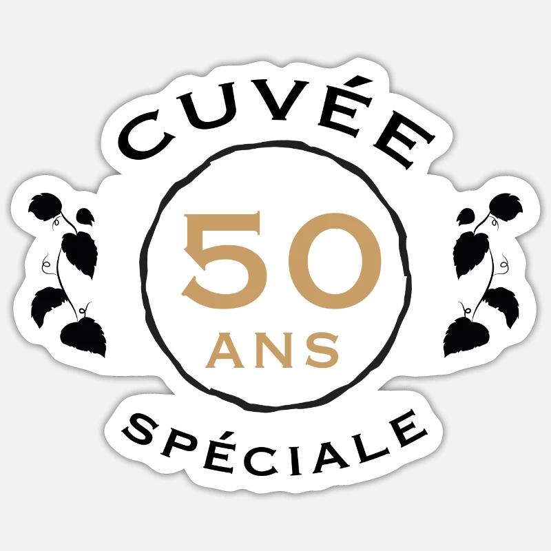 Cuvée spéciale 50ans - Sticker taille S (10 x 10 cm) - blanc mat