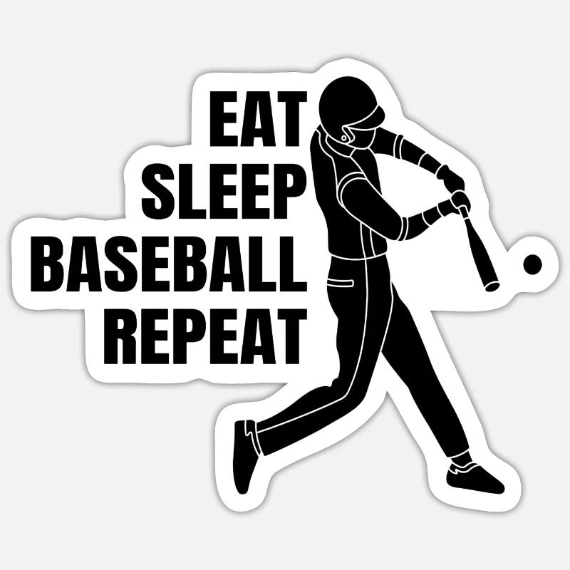 Baseball Baseball Game Baseball Player Cadeau - Sticker taille S (10 x 10 cm) - blanc mat