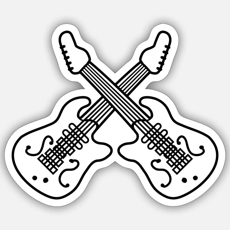Cross 2 E guitars - Sticker size S (10 x 10 cm) - white matte