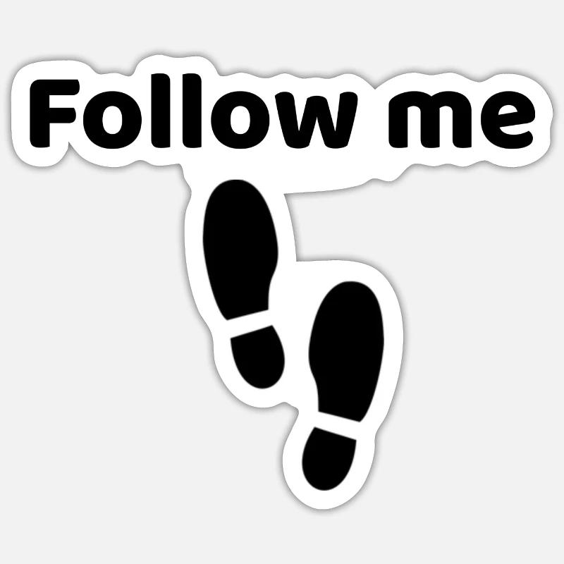 Suivez-moi - Sticker taille S (10 x 10 cm) - blanc mat