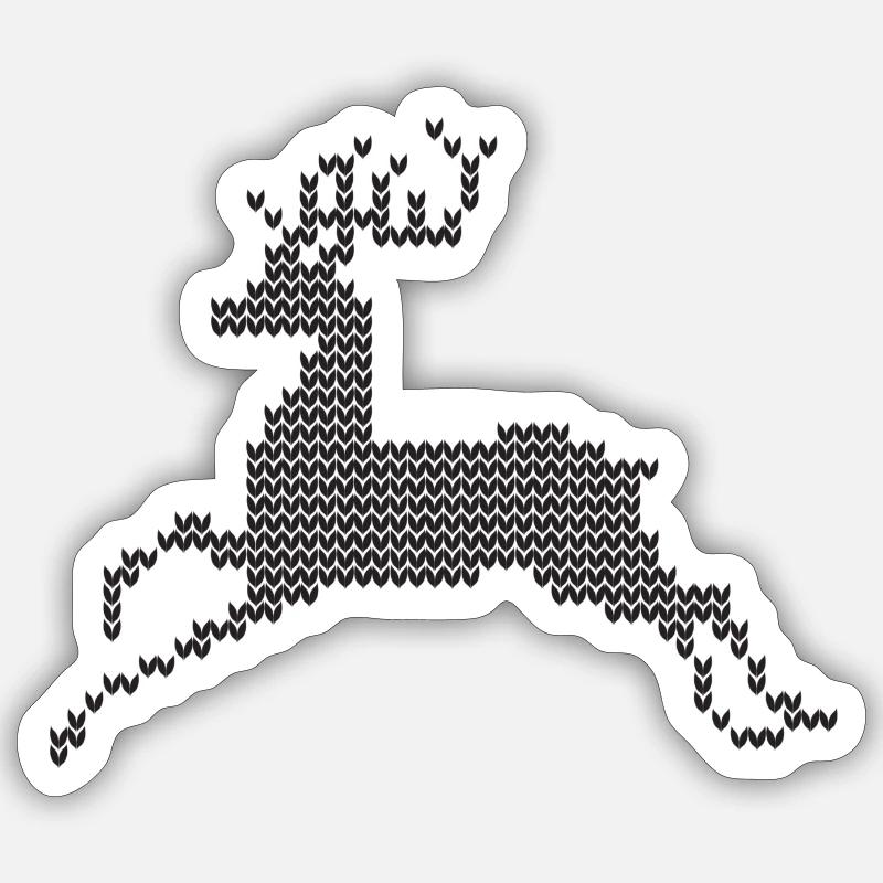 Reindeer Pixel - Sticker size S (10 x 10 cm) - white matte