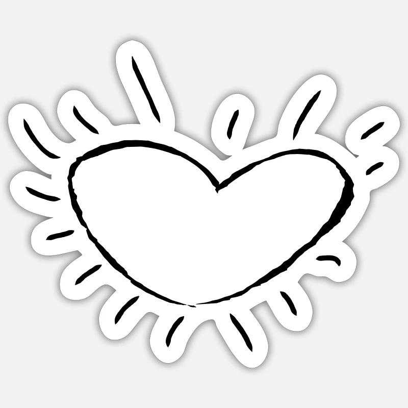 Heart Sunshine - Sticker Größe S (10 x 10 cm) - Mattweiß