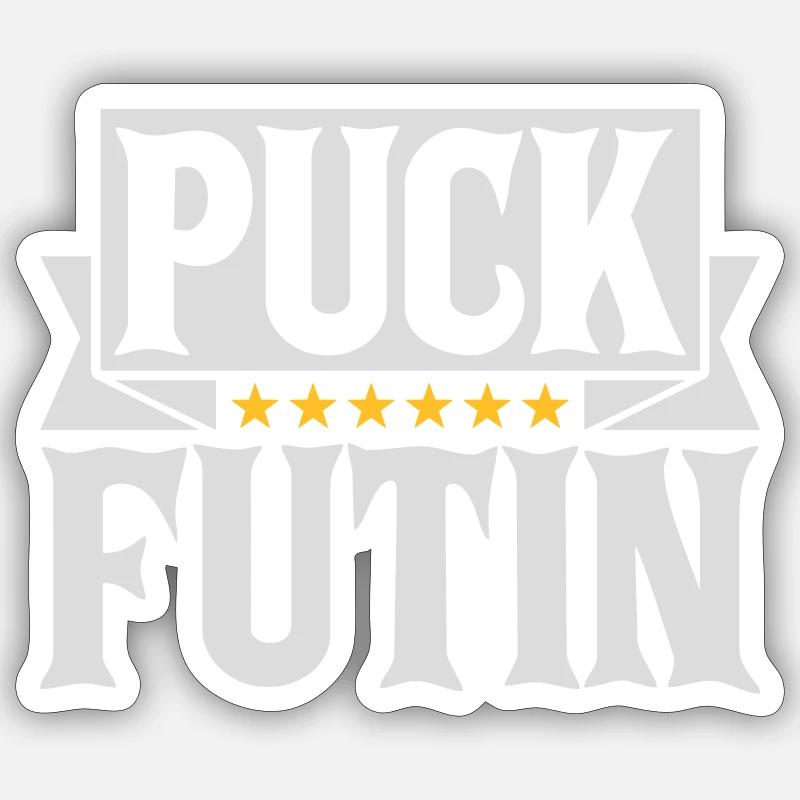 puck futin logo design - Sticker size S (10 x 10 cm) - white matte