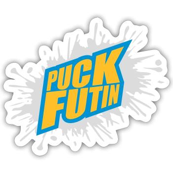 Conception du logo Puck Futin - Sticker taille S (10 x 10 cm) - blanc mat - Devant