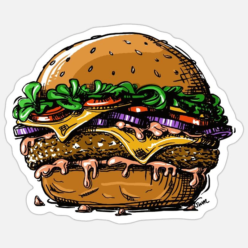 burger Sticker size S (10 x 10 cm)