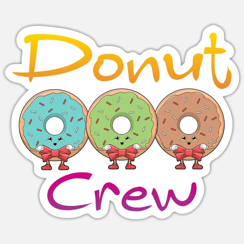 Équipage de beignets - Sticker taille S (10 x 10 cm) - blanc mat