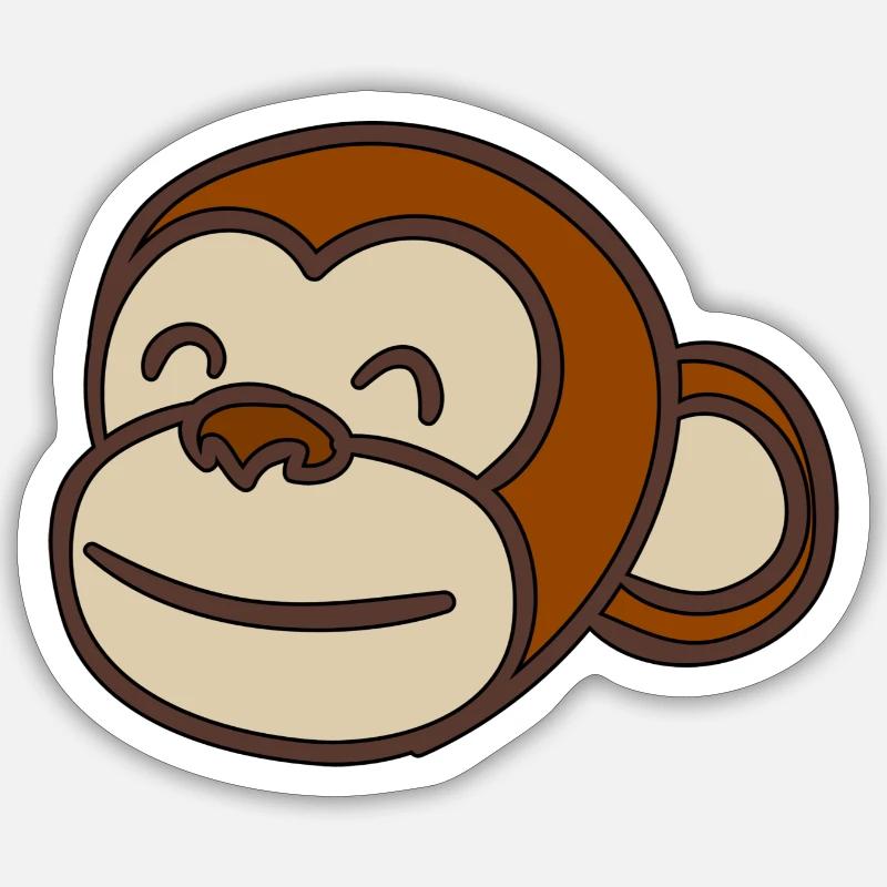 Affenkopf Sticker Größe S (10 x 10 cm)