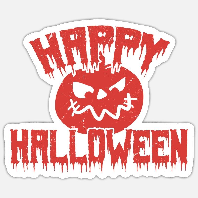 Happy halloween - Sticker taille S (10 x 10 cm) - blanc mat