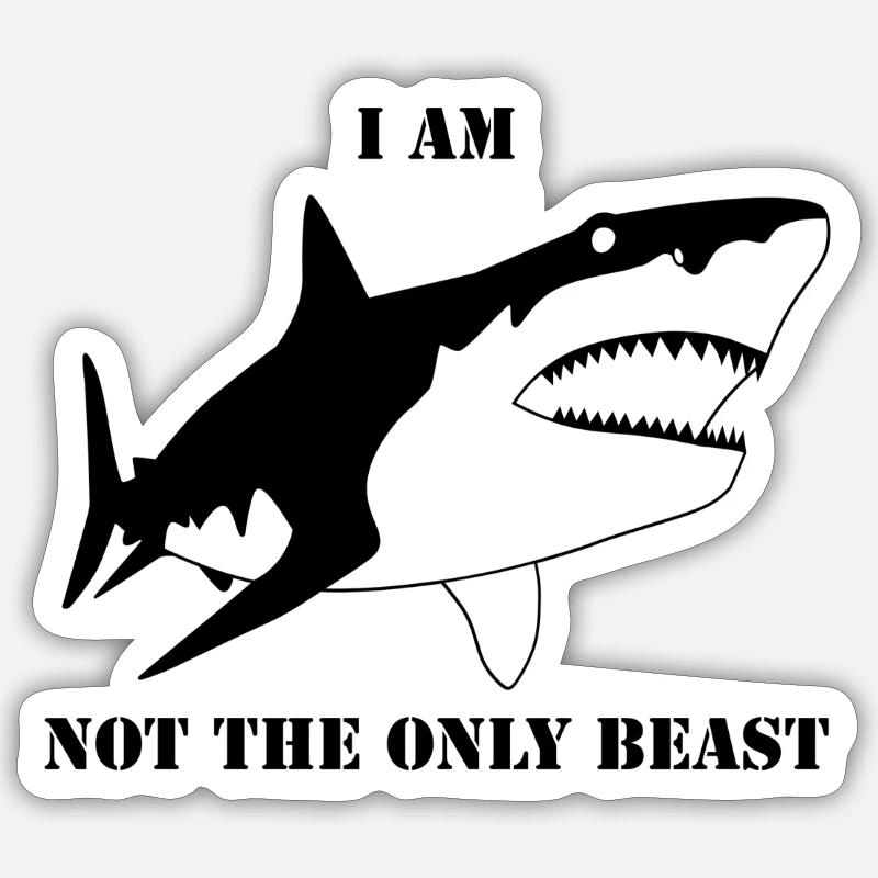Bête - Sticker taille S (10 x 10 cm) - blanc mat