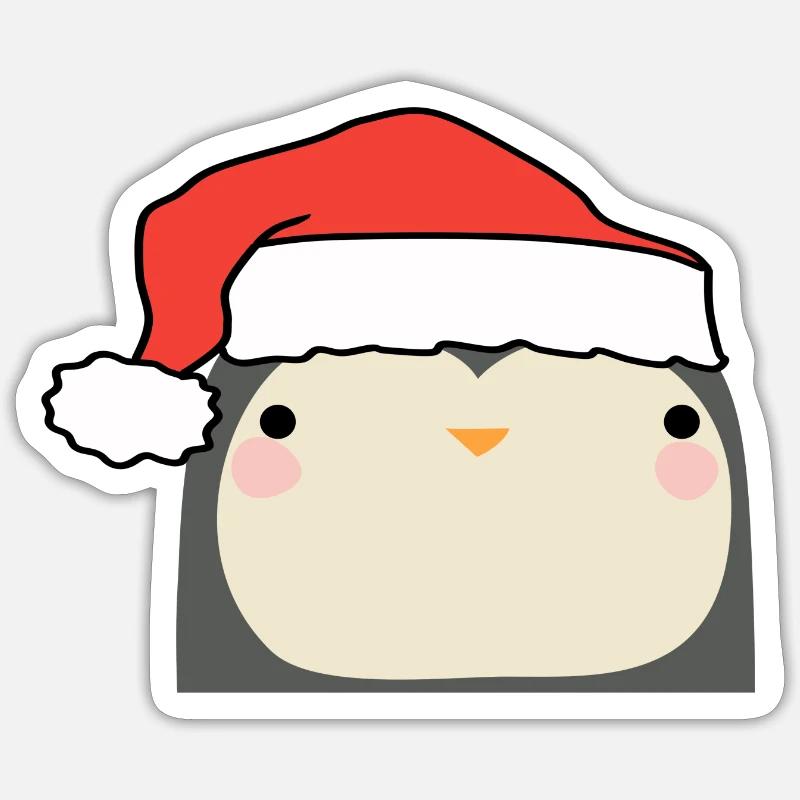 Christmas Penguin - Sticker size S (10 x 10 cm) - white matte