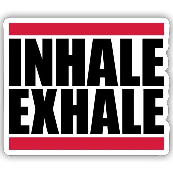 Inspirez expirez Yoga citation - Sticker taille S (10 x 10 cm) - blanc mat - Devant